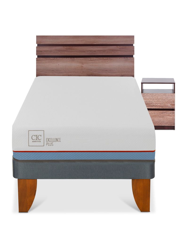 Cama Europea Excellence Plus 1 Plaza +Set Muebles Ares-2