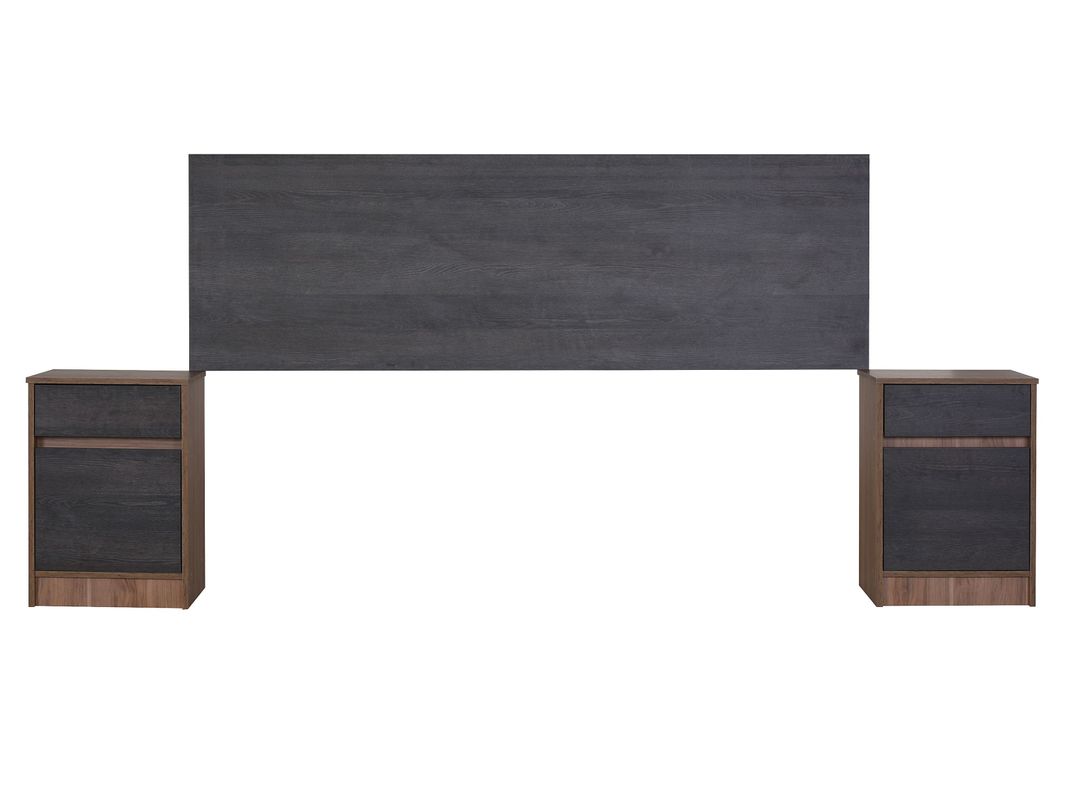 Set Muebles Espresso: Respaldo 2 Plazas + Veladores-0
