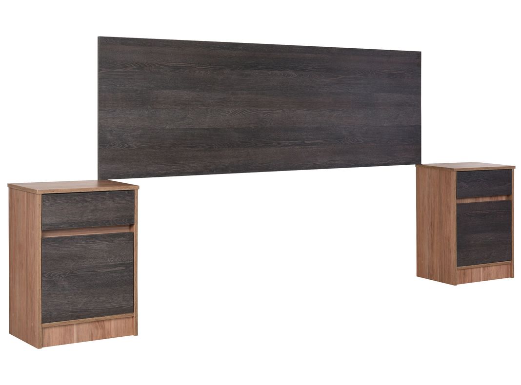 Set Muebles Espresso: Respaldo King + Veladores-2