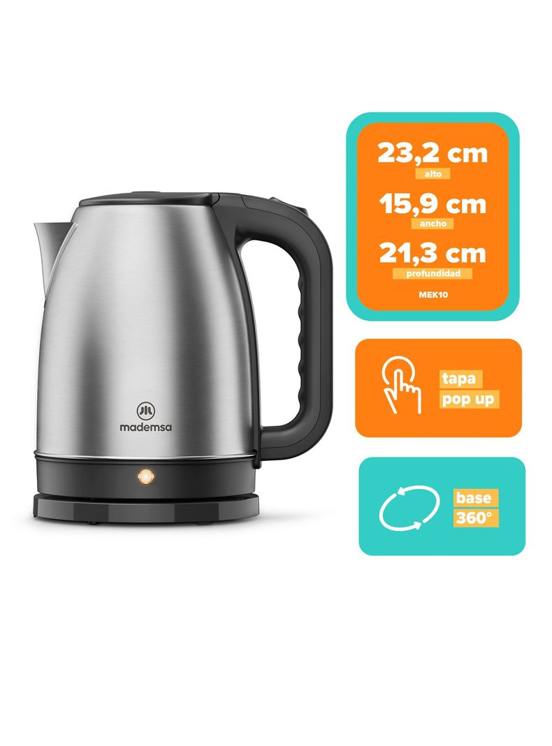 Hervidor 1.8 Lts MEK10 Gris-1