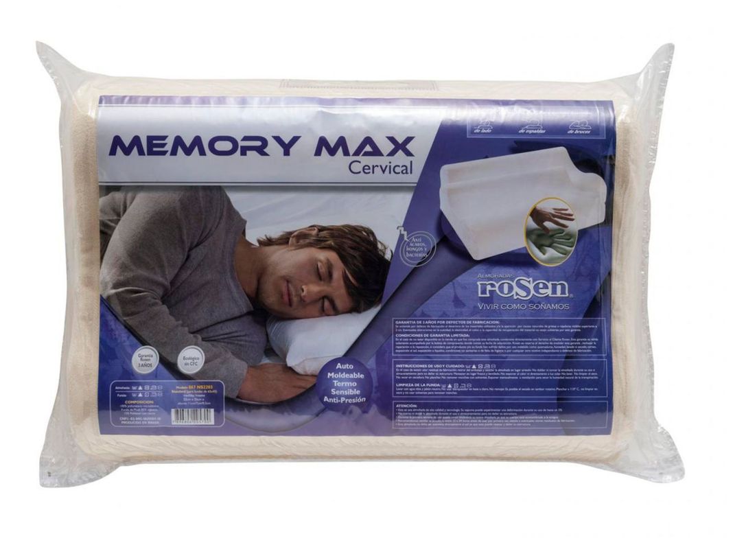 Almohada Viscoelástica Memory Max Cervical 35 x 53 cm Rosen-1