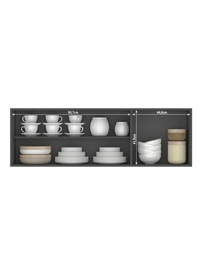 Mueble Aereo Opie Grafito 140 cm-2