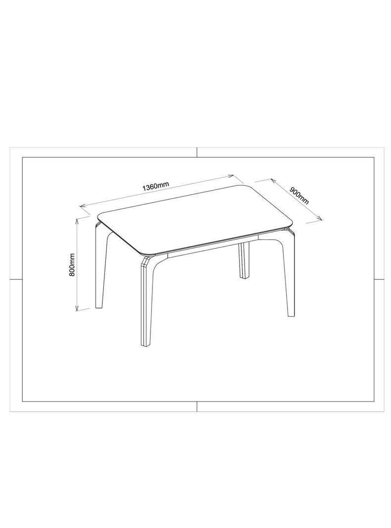 Juego de Comedor Rouge Lia + 4 Sillas-1