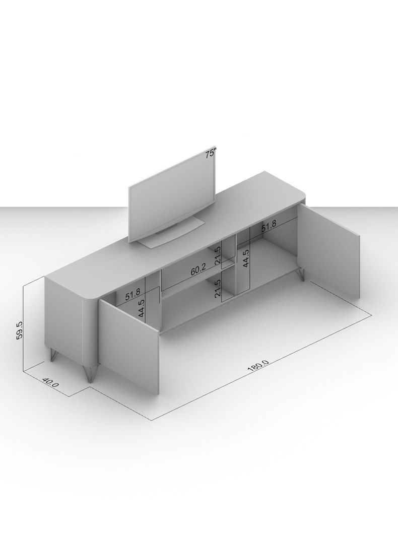 Rack Tv 75" Cartagen 2P-1