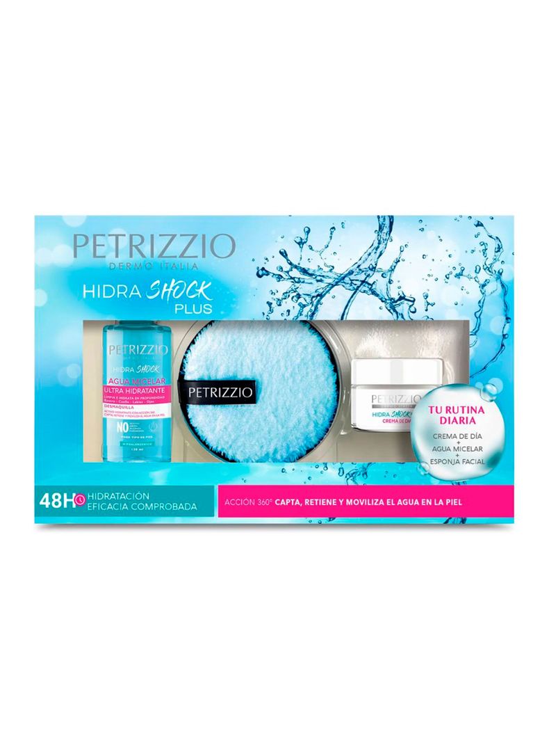 Tripack HidraShock Plus Crema + Agua Micelar + Sponge-0