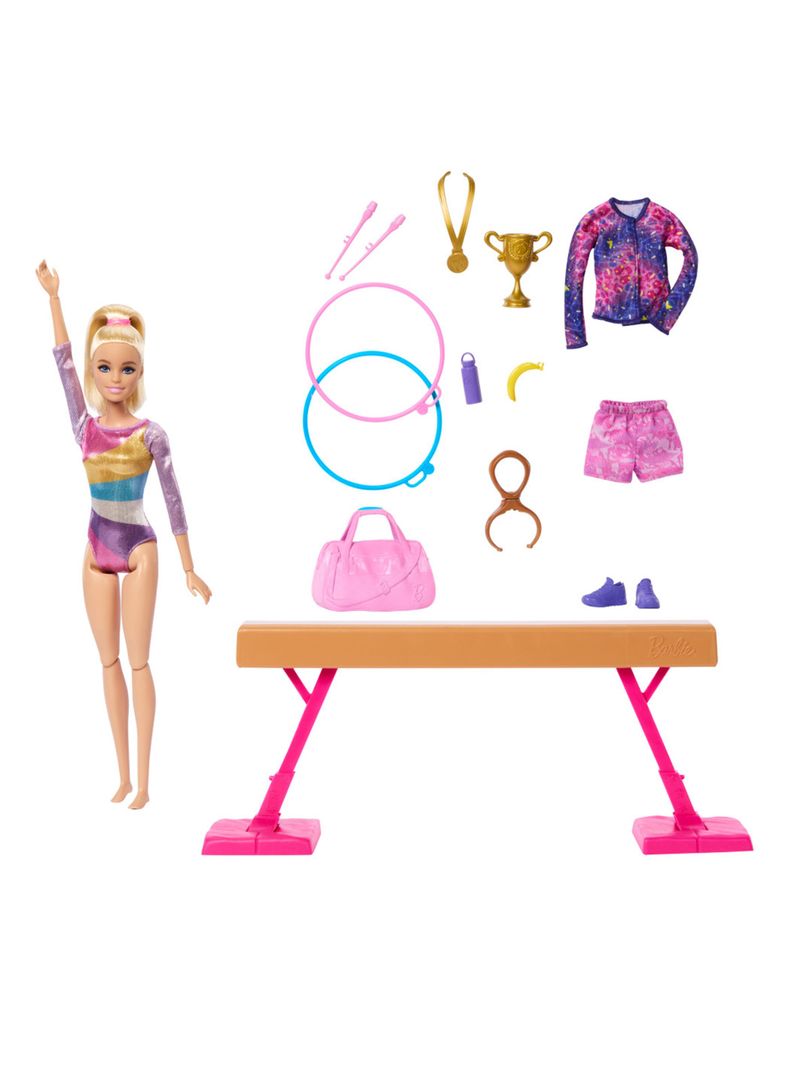 Set de Juego Gimnasta, Muñeca con Cabello Rubio-2