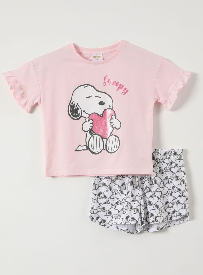 Pijama Niña Corazón Snoopy-0