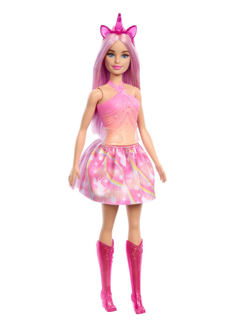 Muñeca Unicornio Falda de Ensueño Rosa-0