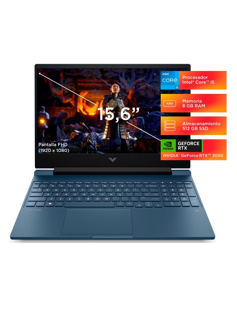 Notebook Gaming VICTUS 15-fa0015la Intel Core i5 NVIDIA GeForce RTX 3050 8GB RAM 512GB SSD 15.6" FHD Windows 11 Home Single Language-3