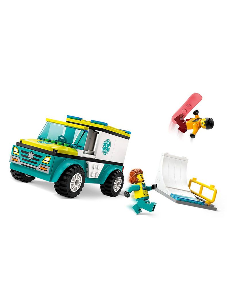 Bloques Ambulancia Emergencias y Chico Snowboard 79 Piezas-3