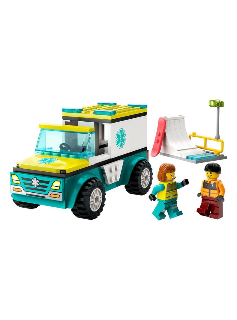 Bloques Ambulancia Emergencias y Chico Snowboard 79 Piezas-1