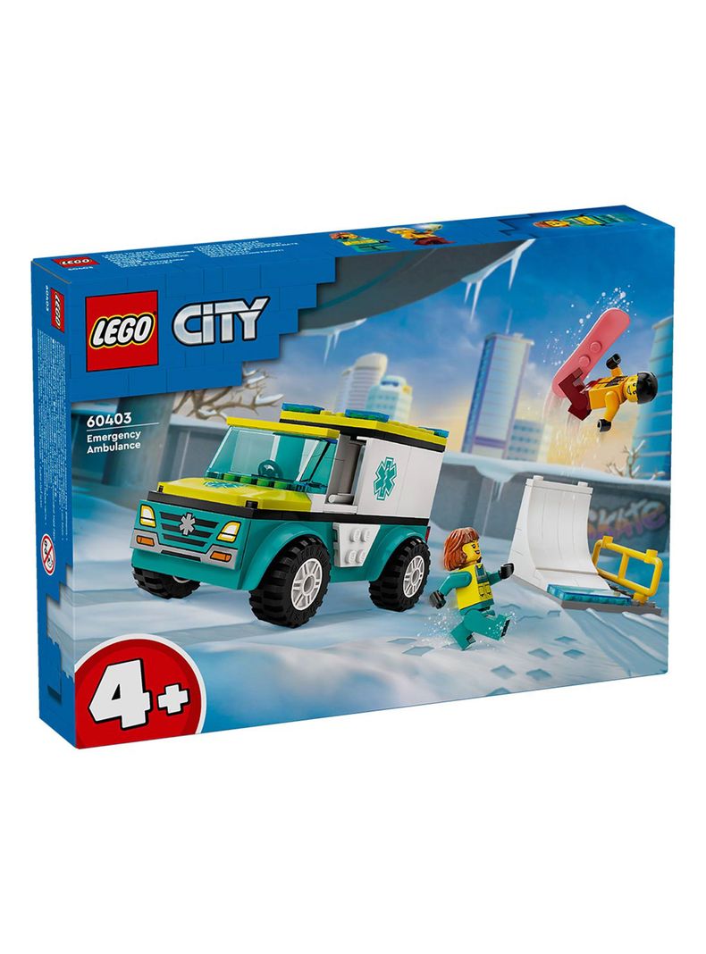 Bloques Ambulancia Emergencias y Chico Snowboard 79 Piezas-0