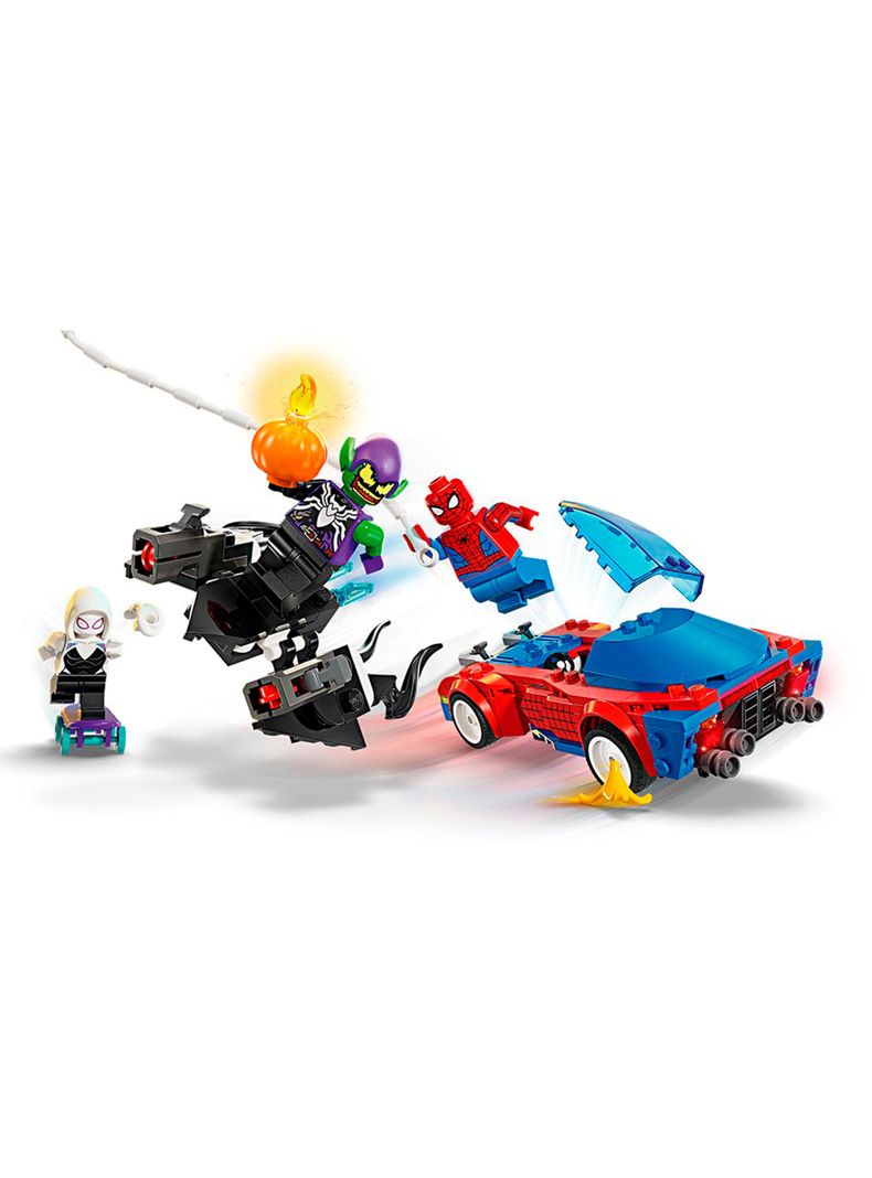 Bloques Auto Carreras Spider-Man y Duende Verde 227 Piezas-3