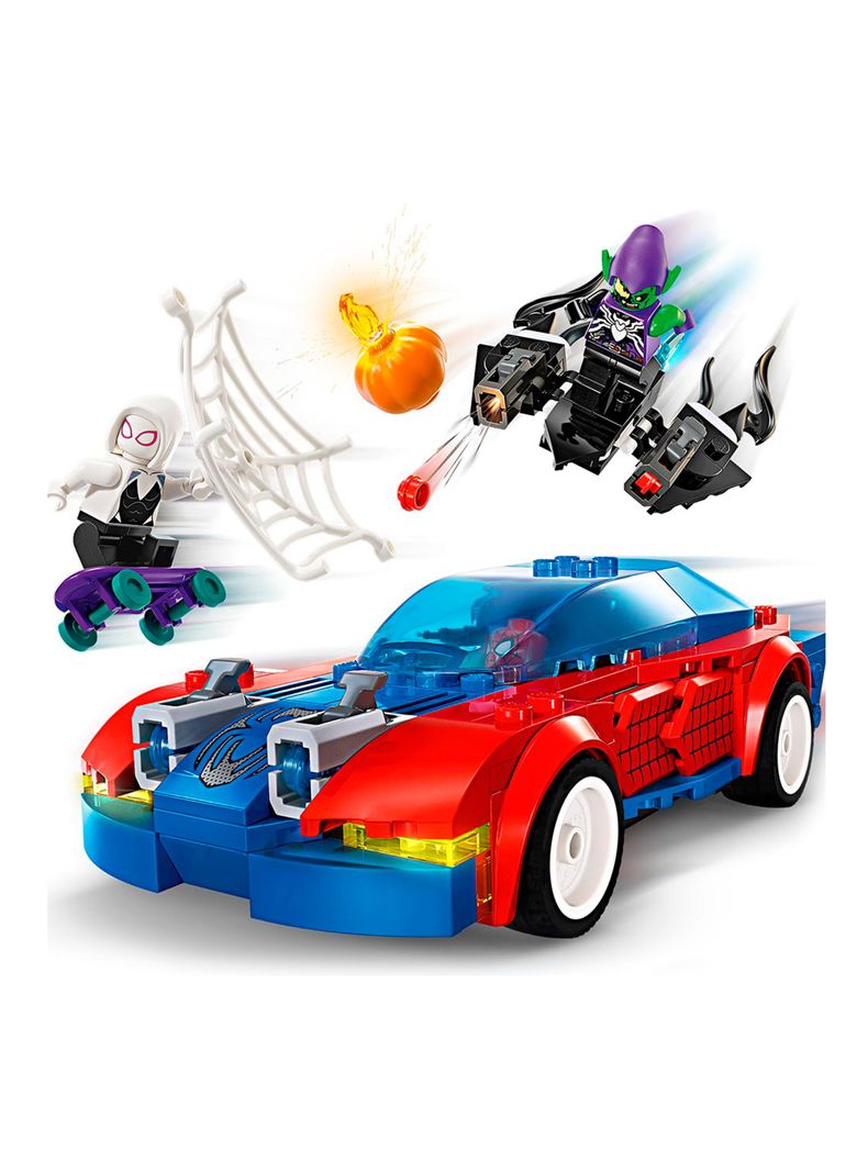 Bloques Auto Carreras Spider-Man y Duende Verde 227 Piezas-2