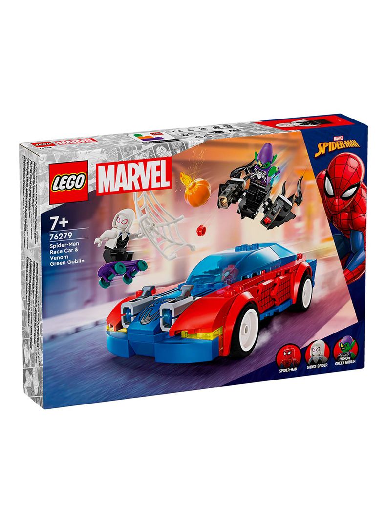 Bloques Auto Carreras Spider-Man y Duende Verde 227 Piezas-0