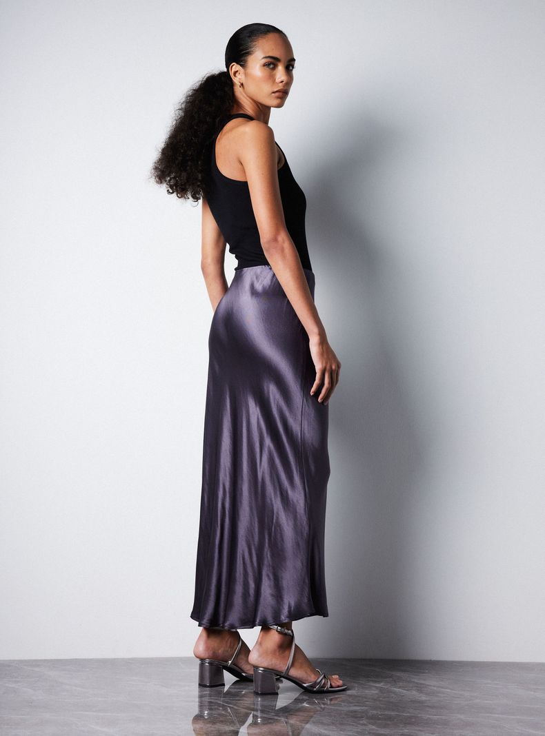 Falda Midi Satín-5
