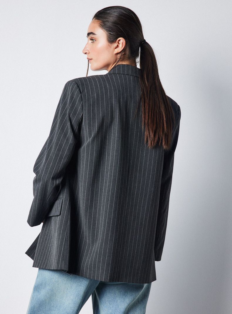 Blazer Oversize Botón Rayado-1