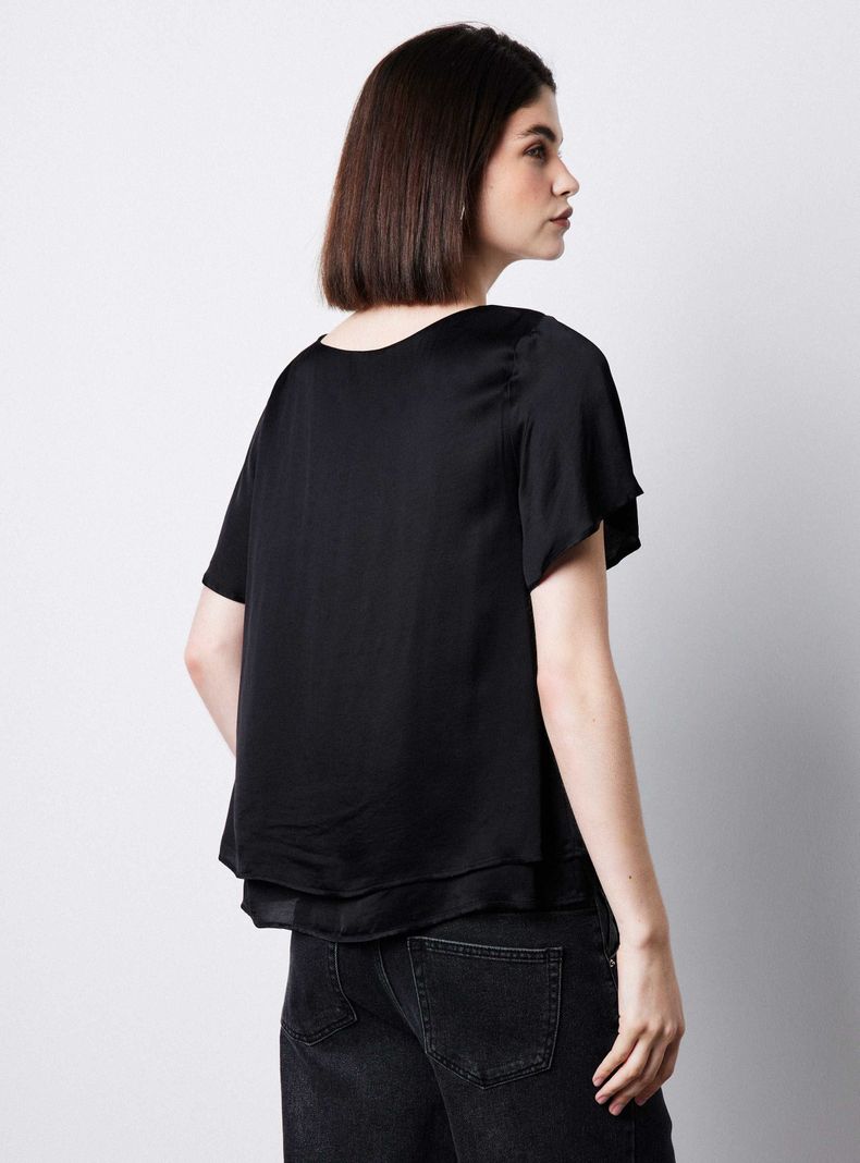 Blusa Manga Ángel Escote V Satín-1