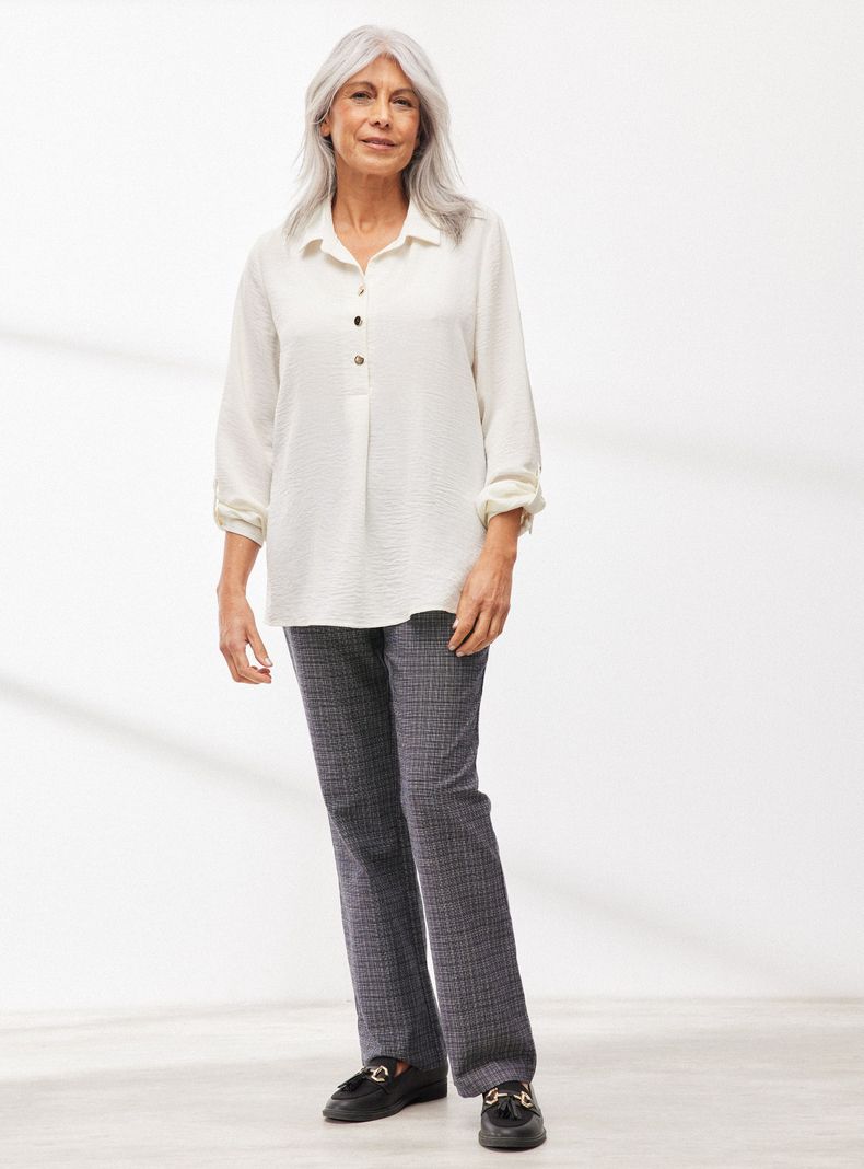 Blusa Texturada Cuello V-4