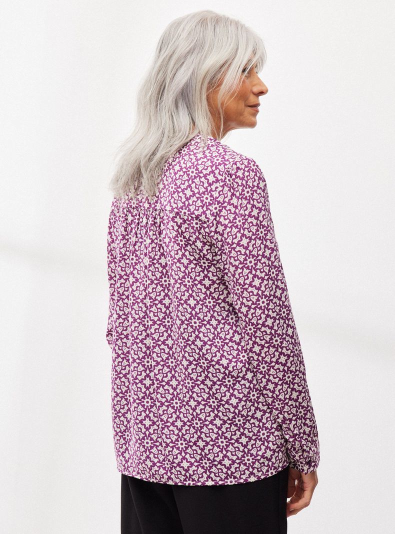 Blusa Estampada de Satín Opaco-1