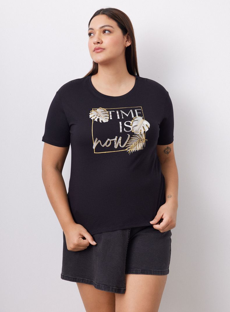 Polera Estampada Focal con Brillo-0
