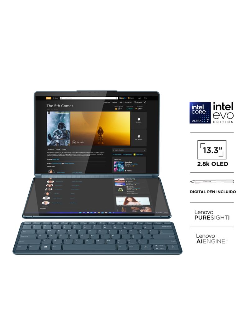 Notebook Yoga Book 9i 2en1 Intel Core Ultra 7 32GB RAM 1TB SSD 2x13.3" OLED Táctil + Lápiz + Teclado-2