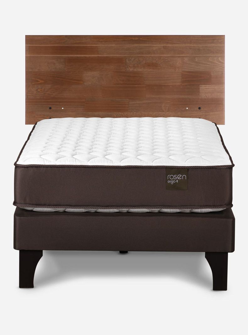 Cama Europea Ergo T 1.5 Plazas + Respaldo Tabor Café-1