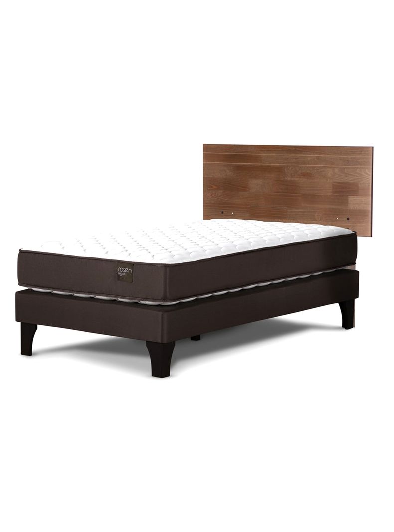 Cama Europea Ergo T 1.5 Plazas + Respaldo Tabor Café-0