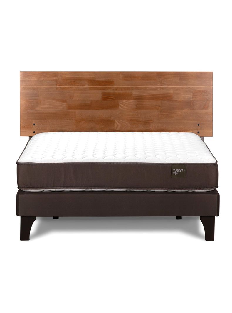 Cama Europea Ergo T 2 Plazas + Respaldo Tabor Café Taffy-1