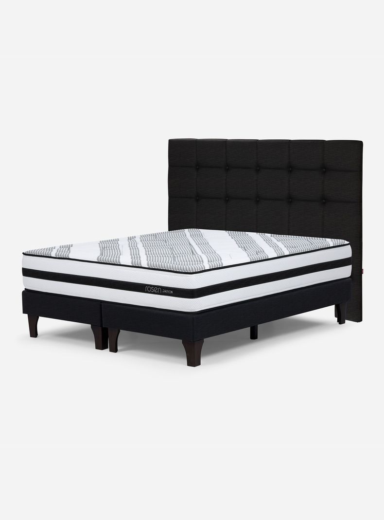 Cama Europea Driven Súper King + Respaldo Issey Grafito-0
