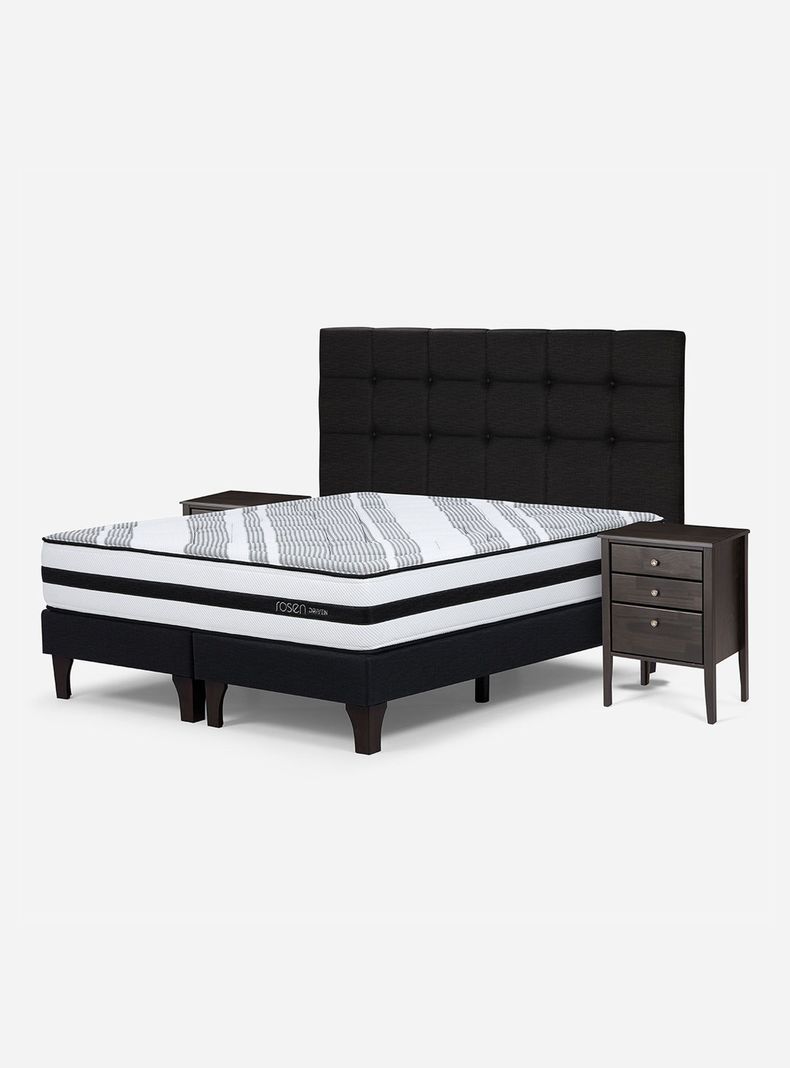 Cama Europea Driven Súper King + Set de Muebles Issey Grafito