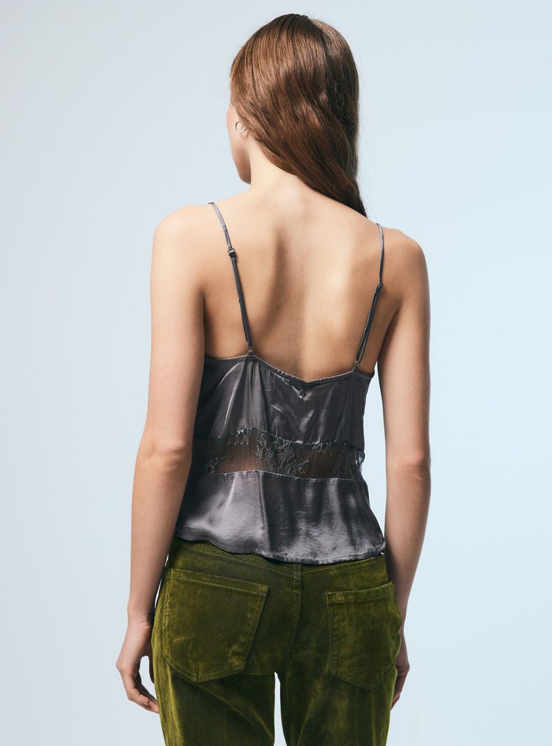 Blusa Lencera Satinada con Encaje-1