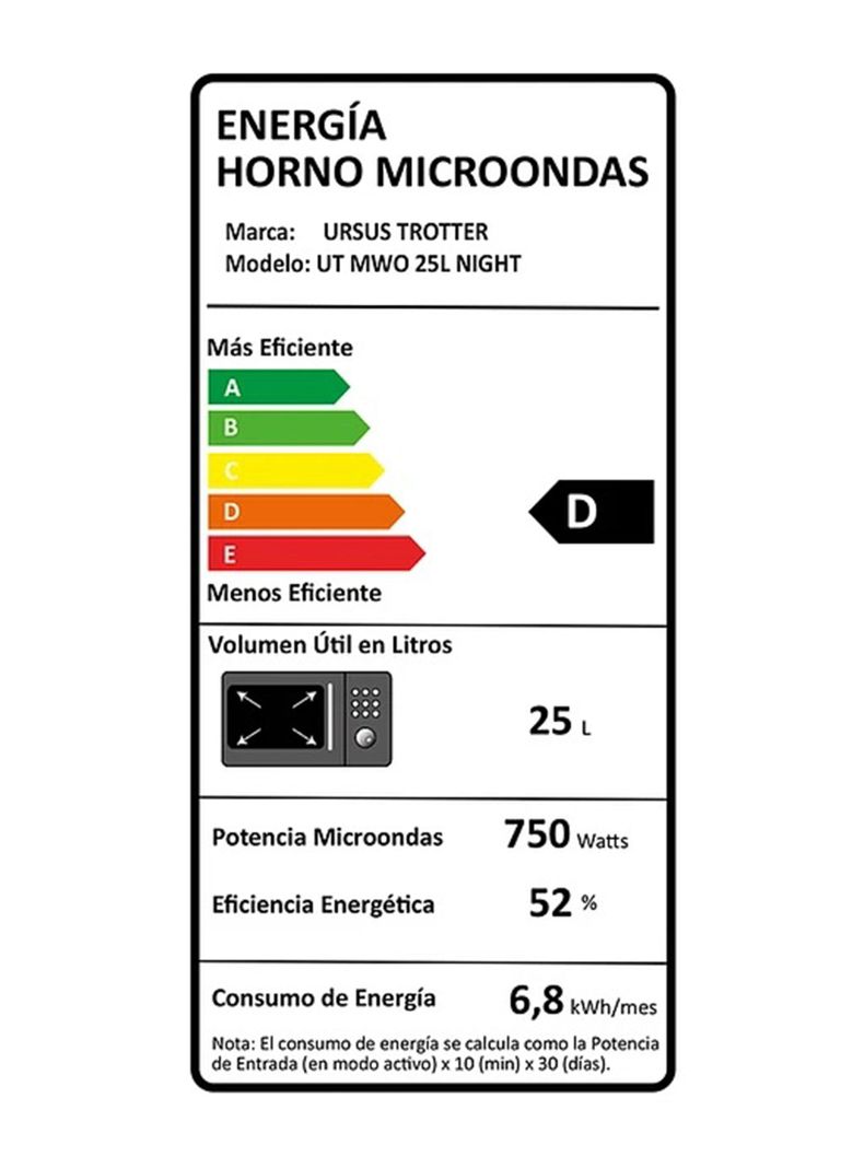 Horno Microondas Empotrable 24 Litros UT MWO 25L Night-2