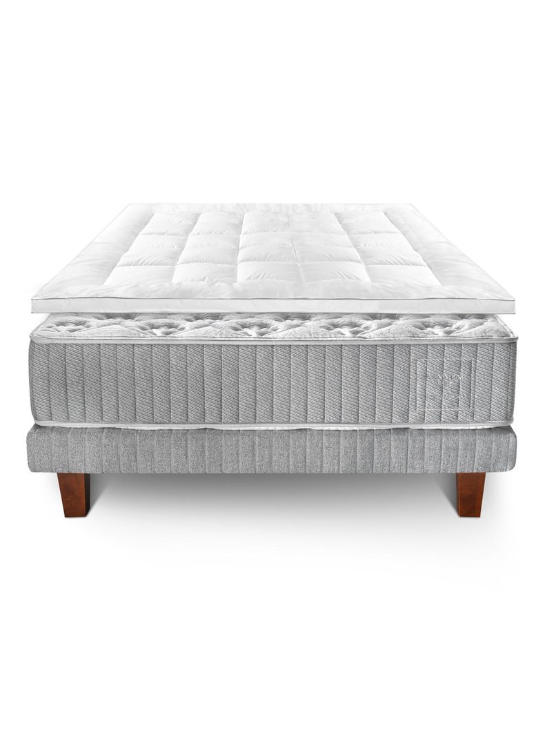 Cama Europea Hybrid Cotton 2 Plazas Base Dividida + Topper Down Alternative-2