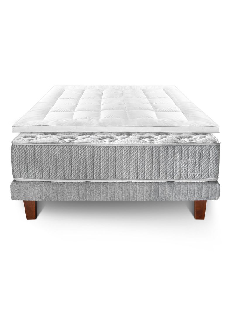 Cama Europea Hybrid Cotton King + Topper Down Alternative-2