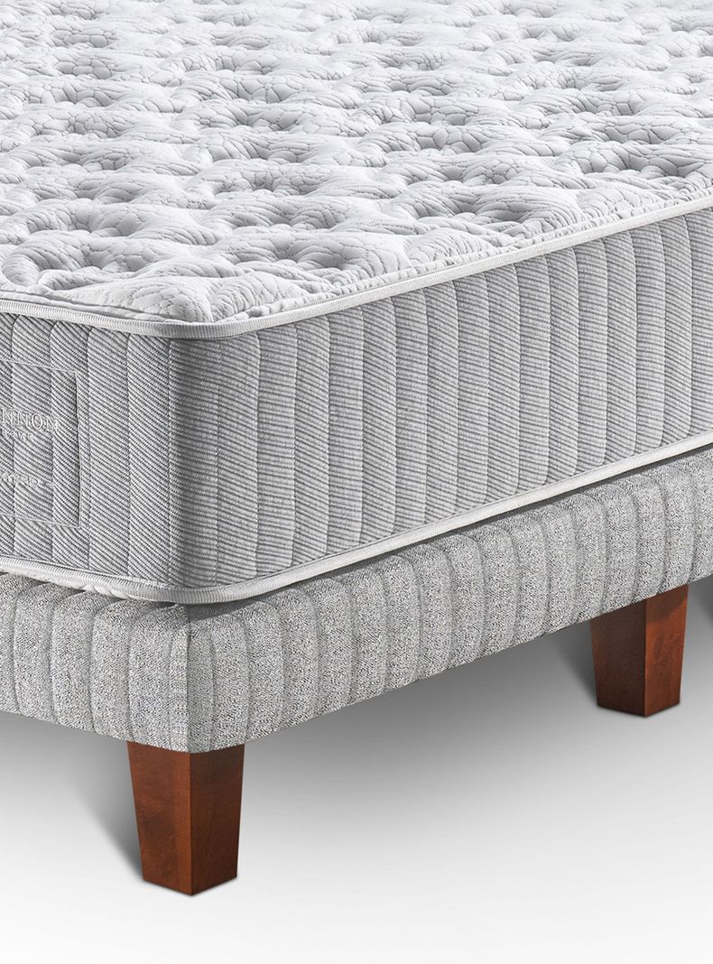 Cama Europea Hybrid Cotton 2 Plazas Base Dividida + Topper + Almohada Down Alternative-7