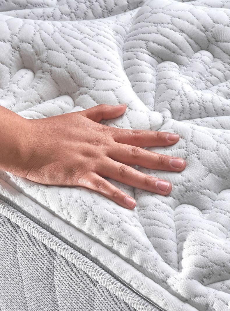 Cama Europea Hybrid Cotton 2 Plazas Base Dividida + Topper + Almohada Down Alternative-6