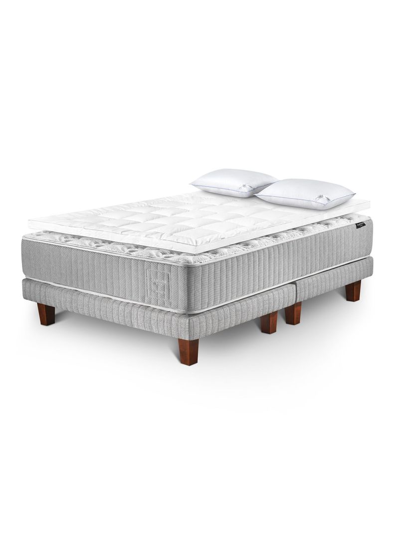 Cama Europea Hybrid Cotton King + Topper + Almohada Down Alternative-0
