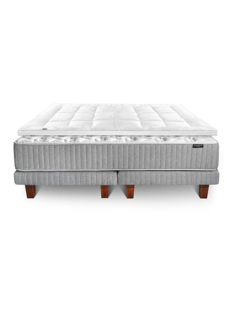 Cama Europea Hybrid Cotton Súper King + Topper + Almohada Down Alternative-2