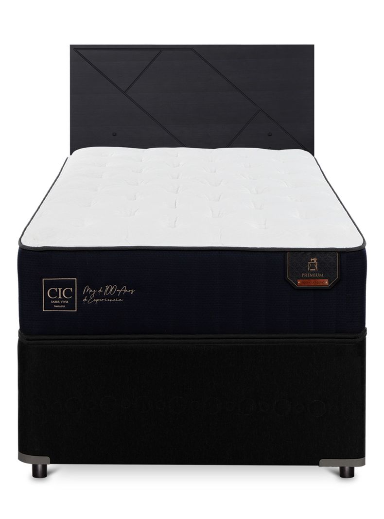 Diván Premium Black 1.5 Plazas Respaldo Villarrica Negro-2