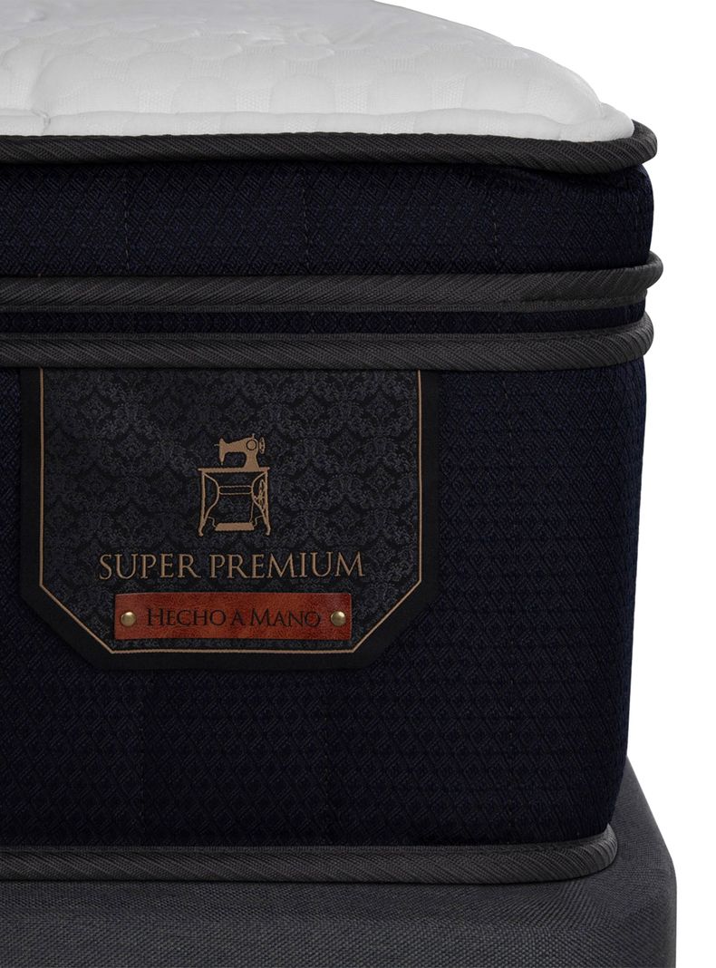 Cama Europea Súper Premium 2 Plazas Base Dividida + Respaldo Villarrica Negro-4
