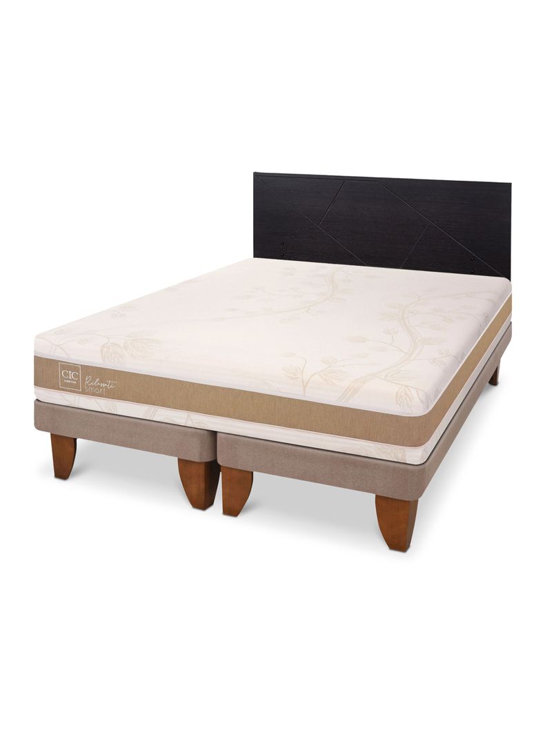 Cama Europea Rilassati Infinity 2 Plazas Base Dividida + Respaldo Villarrica Negro-0