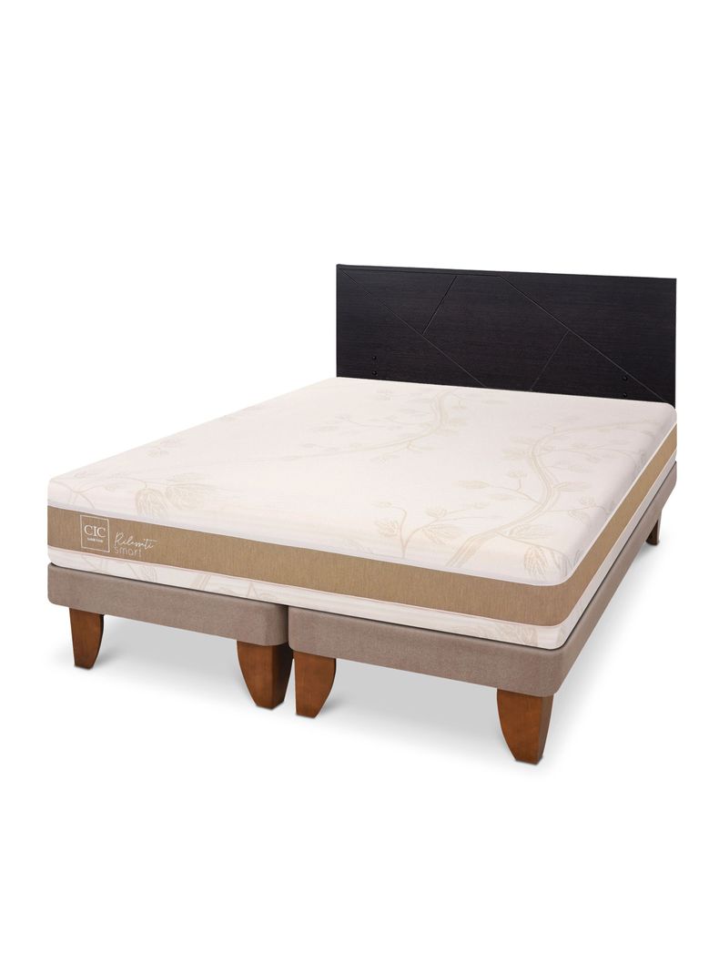 Cama Europea Rilassati Infinity King + Respaldo Villarrica Negro
