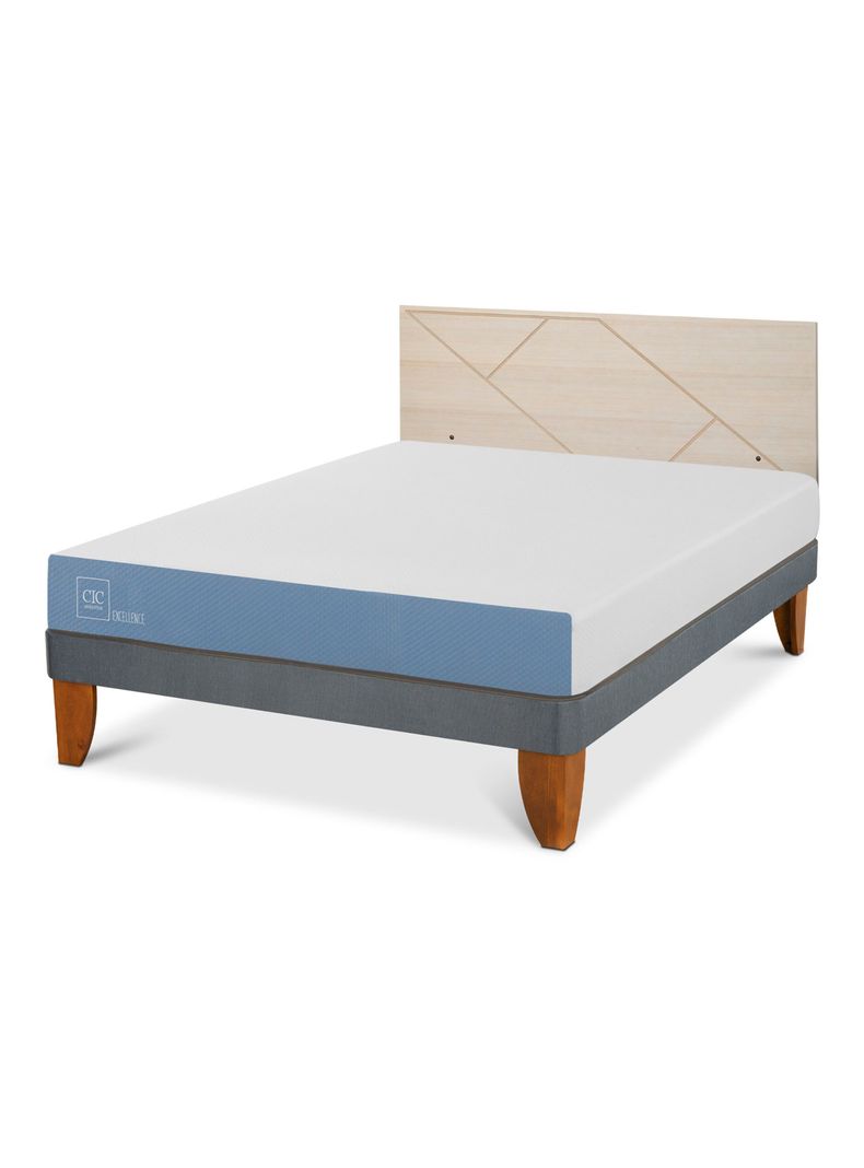 Cama Europea Excellence 2 Plazas x190 cm + Respaldo Villarrica Alpino-0
