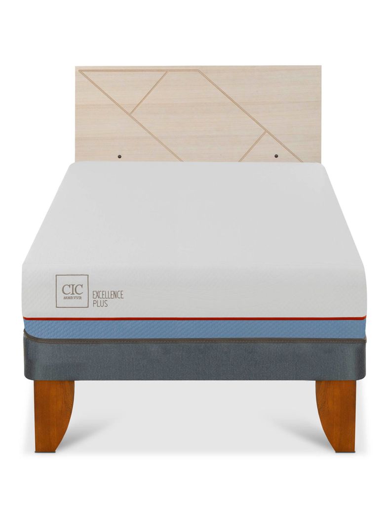 Cama Europea Excellence Plus 1.5 Plazas + Respaldo Villarrica Alpino-2