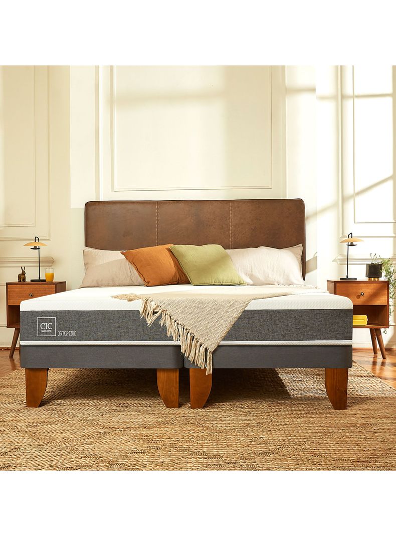 Cama Europea Ortopedic 1.5 Plazas + Respaldo Villarrica Alpino-7