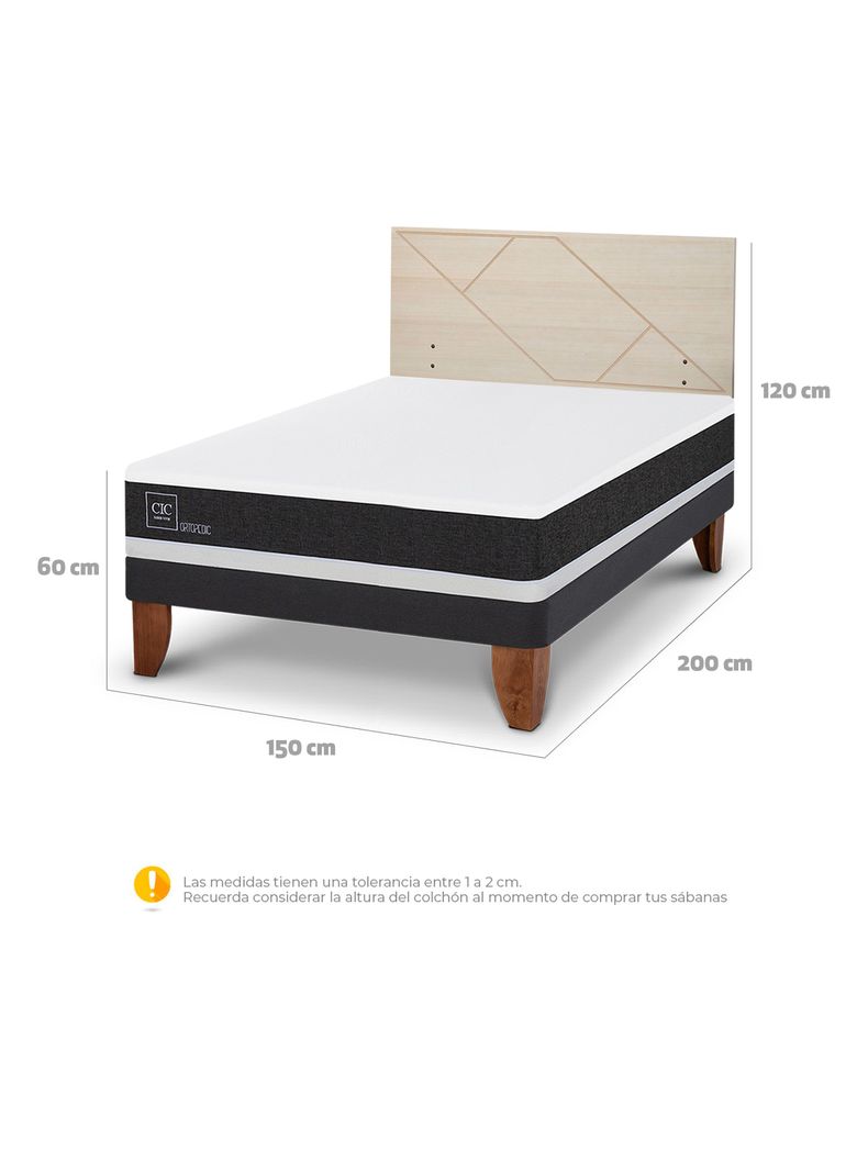 Cama Europea Ortopedic 2 Plazas + Respaldo Villarrica Alpino-1