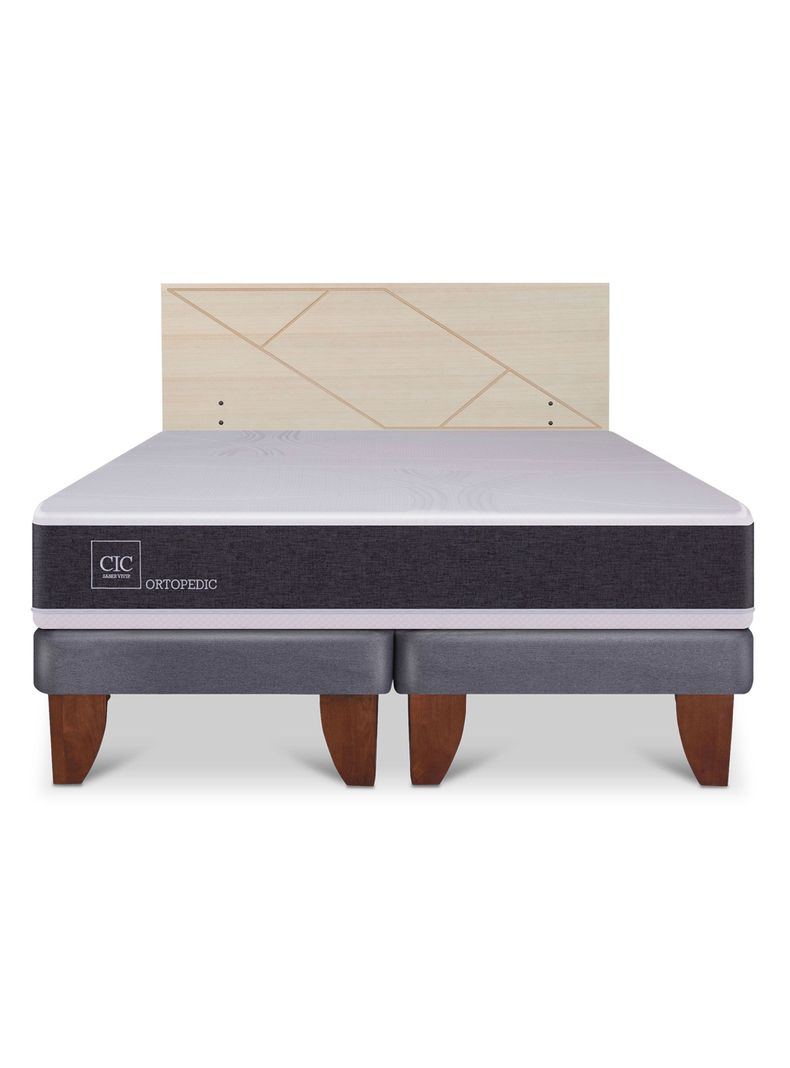 Cama Europea Ortopedic 2 Plazas Base Dividida + Respaldo Villarrica Alpino-2