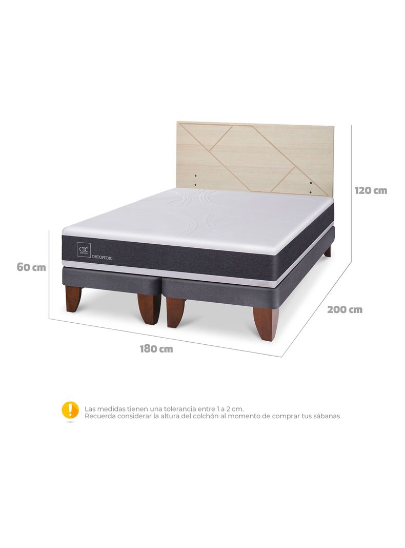 Cama Europea Ortopedic King + Respaldo Villarrica Alpino-1