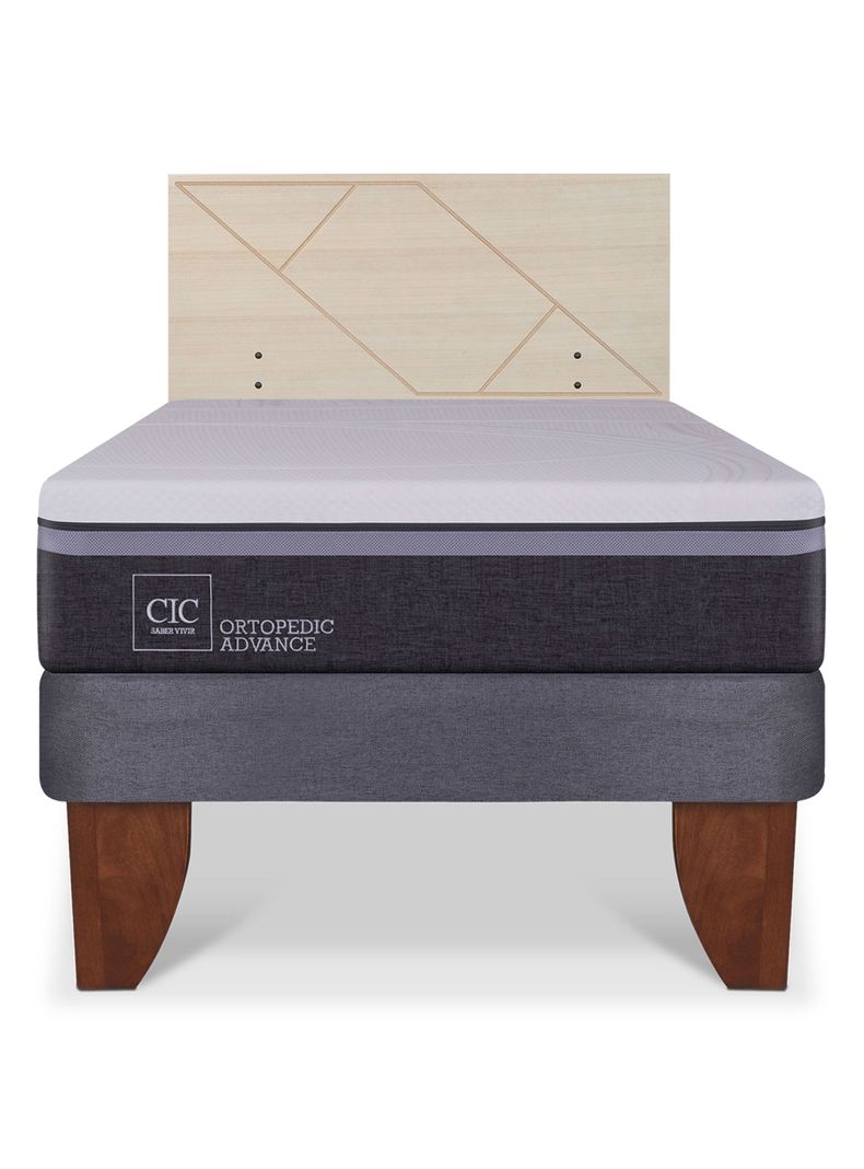 Cama Europea Ortopedic Advance 1.5 Plazas + Respaldo Villarrica Alpino-2